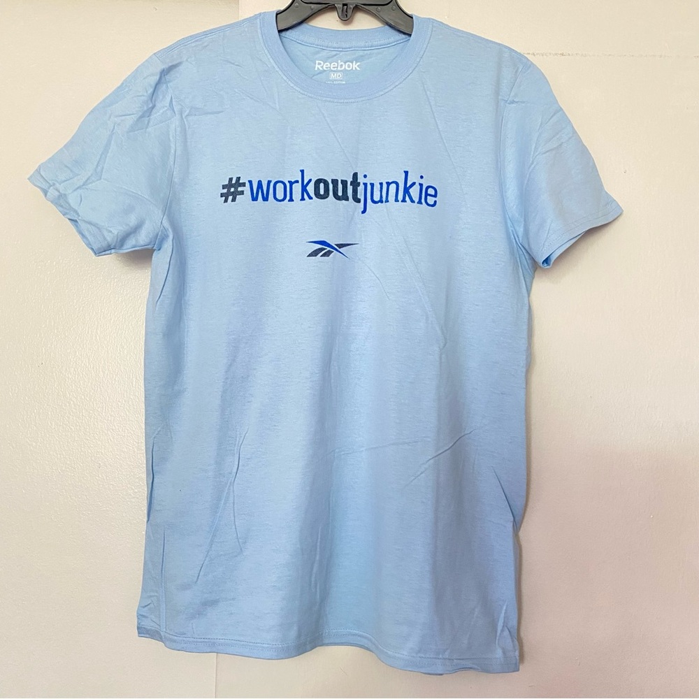 Reebok tee. NEW Cotton tee .Size M. Light blue. Daily wear. Reebok logo …